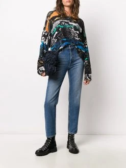 Marc Jacobs lip patch straight-fit jeans