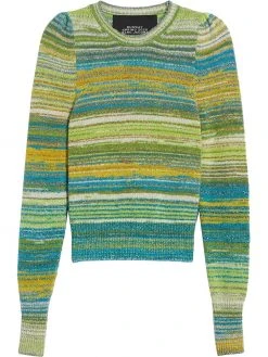 Marc Jacobs metallic striped rib-trimmed jumper