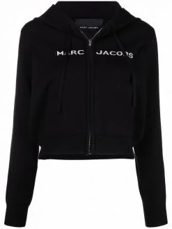Marc Jacobs intarsia knit-logo zipped hoodie